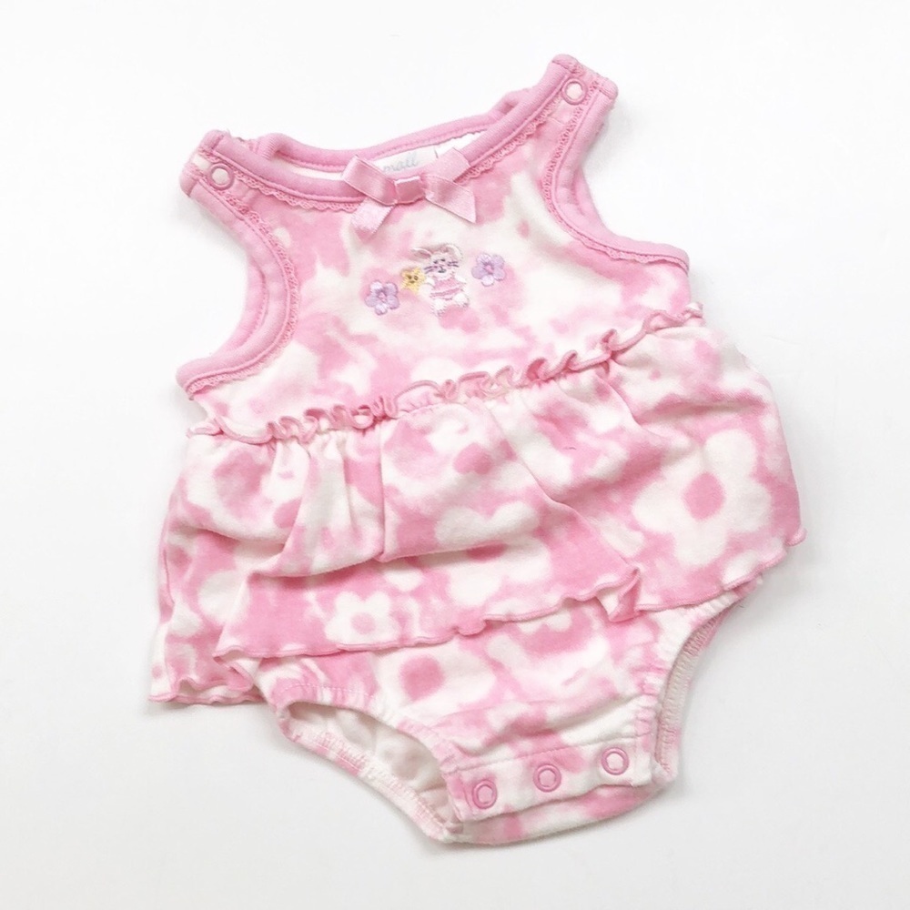 Small Wonders bunny tie dye floral bodysuit